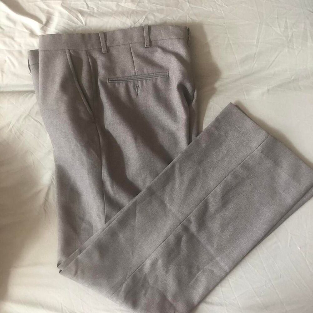 vintage gray polyester dress pants df42